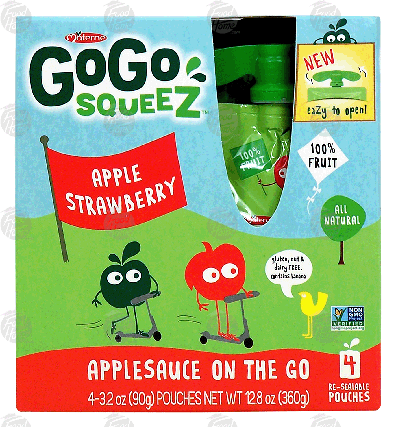 Go Go Squeez  apple strawberry applesauce, 4-pouches Full-Size Picture